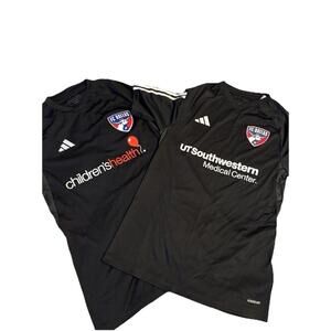 FC Dallas Adidas Black Jerseys Men’s Small Slim Fit MLS (2 Shirts)